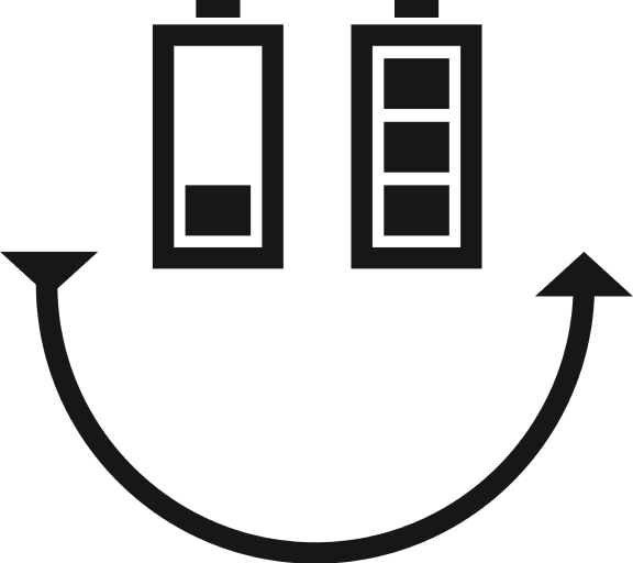 Smiling face made up of charging batteries